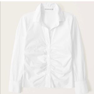 Abercrombie long sleeve rouched button down top